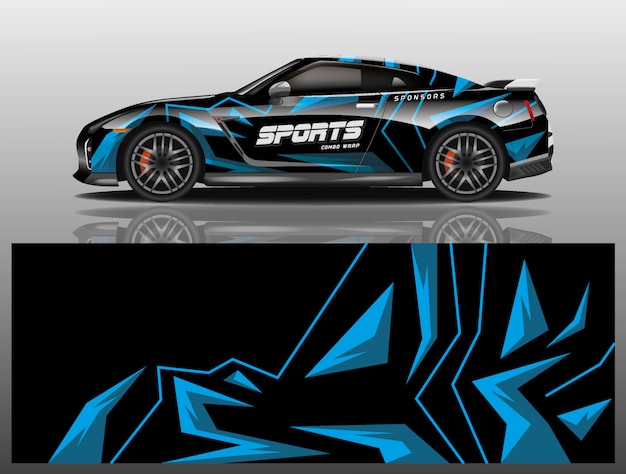 sport car decal wrap design vector