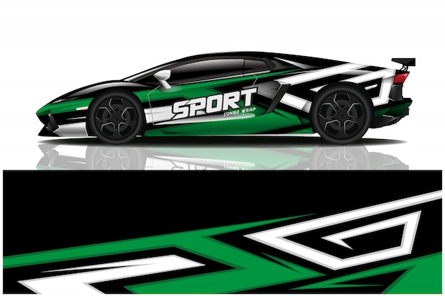 sport car decal wrap design  