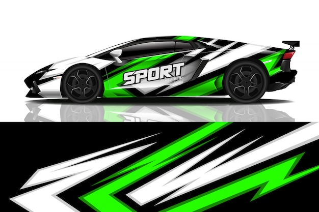 sport car decal wrap design