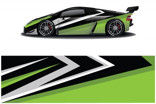 sport car decal wrap design