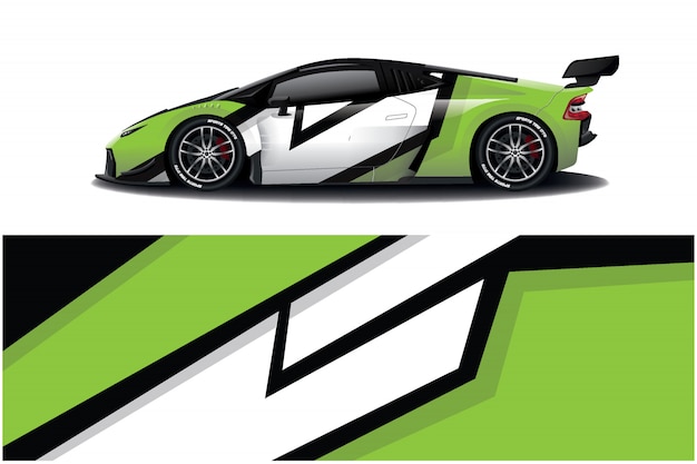 sport car decal wrap design