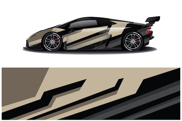 sport car decal wrap design