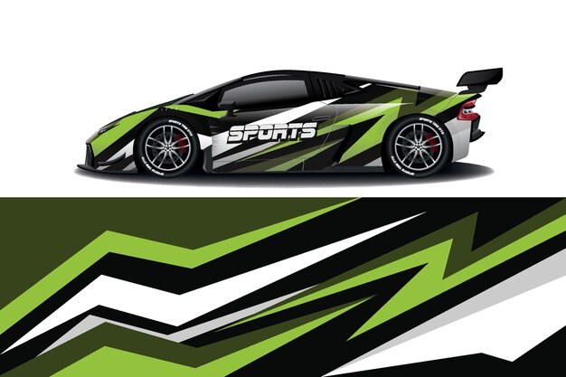 Sport car decal wrap design