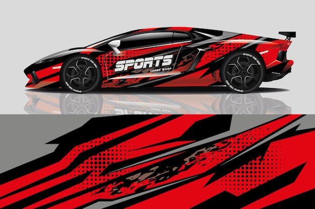 Sport car decal wrap design 