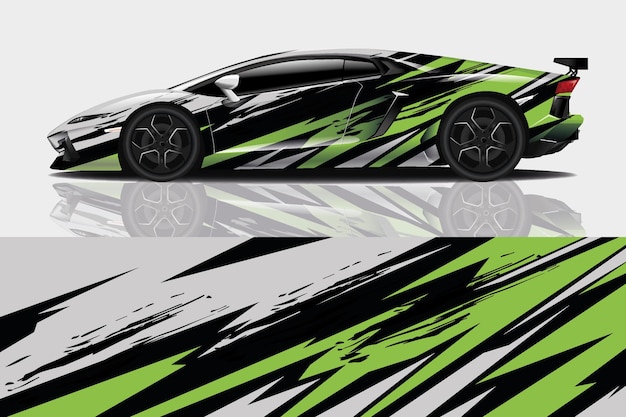 Sport Car Decal Wrap Design 