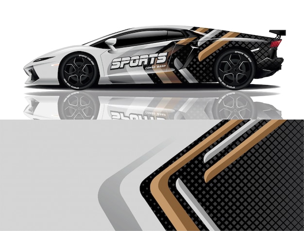 sport car decal wrap design