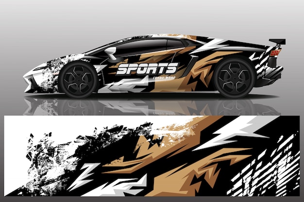 sport car decal wrap design