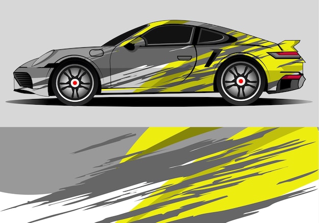 Sport car decal wrap design