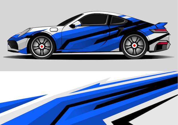 Sport car decal wrap design