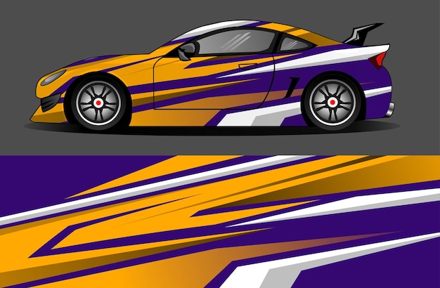 Sport car decal wrap design