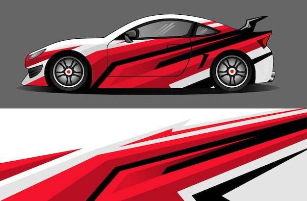 Sport car decal wrap design