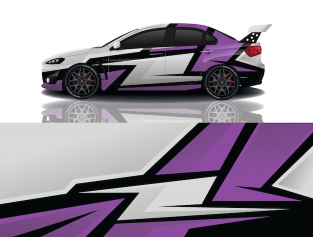 sport car decal wrap illustration