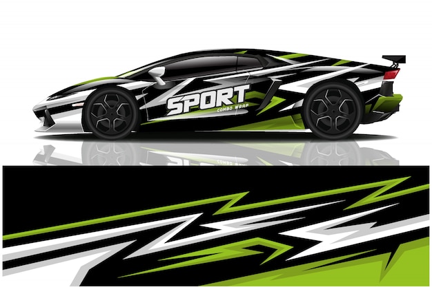 sport car decal wrap illustration