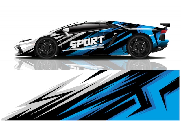 sport car decal wrap illustration