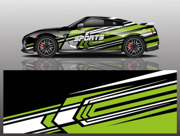 sport car decal wrap illustration