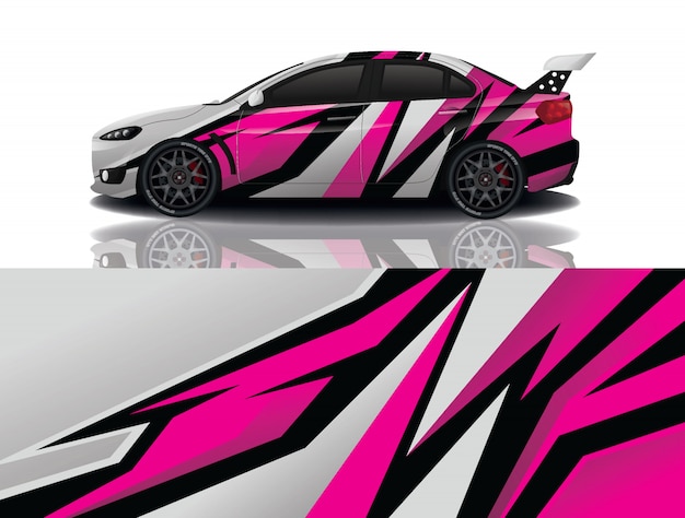 sport car decal wrap illustration