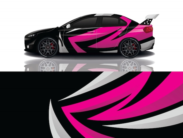 sport car decal wrap illustration