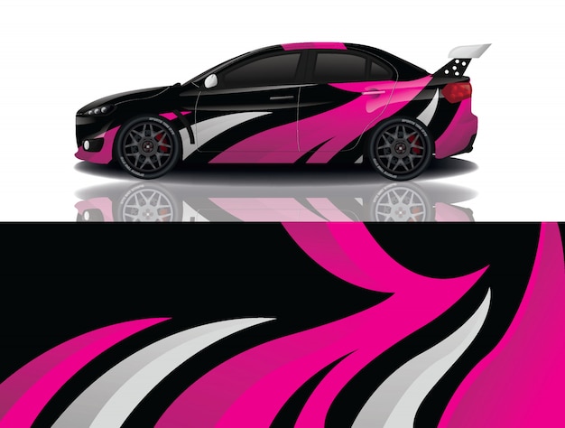 sport car decal wrap illustration