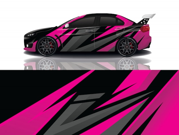 sport car decal wrap illustration