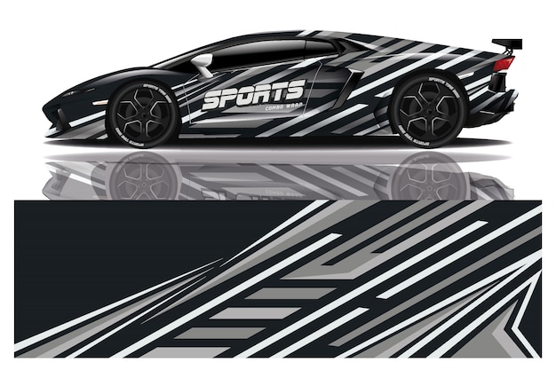 sport car decal wrap ilustration