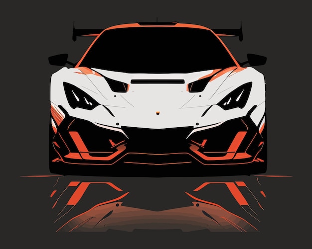 Sport car Flat white luxury sports car Vector illustration