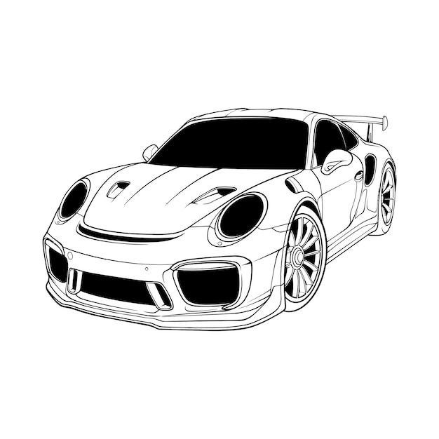 sport car line art