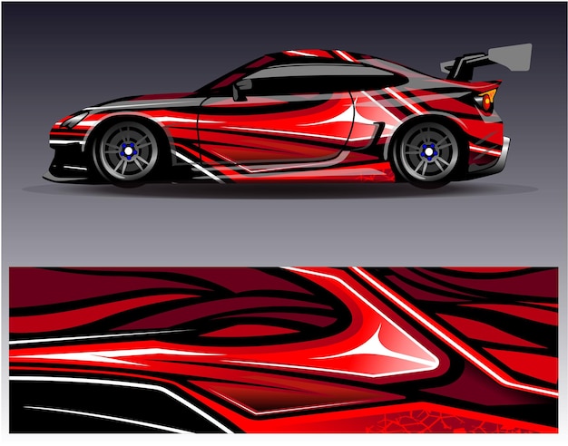 Sport car racing wrap livery design. vector design.