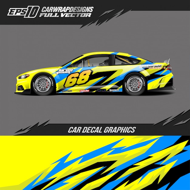 Sport car wrap abstract racing design