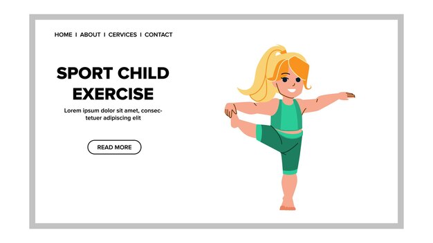 Sport child exercise vector