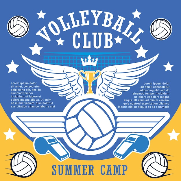 Sport club summber camp of volleyball players