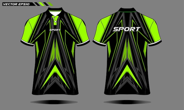 sport design for racing jersey green color