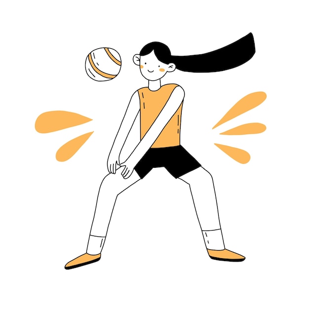 Do sport doodle flat hand drawn outline illustration Simple line vector character design