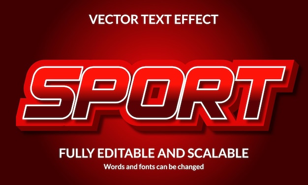 Sport Editable 3D text style effect