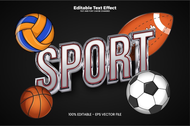 Sport editable text effect in modern trend style