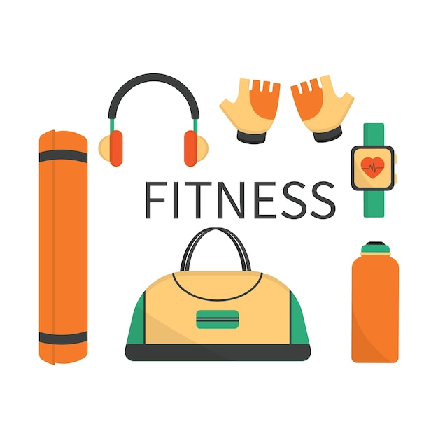 Sport equipment vector illustration set