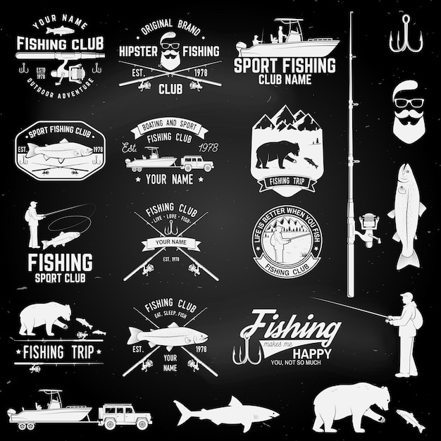 Vector sport fishing club vector illustration