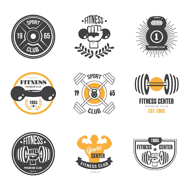 Sport and Fitness Logo Templates, Gym Logotypes, Athletic Labels