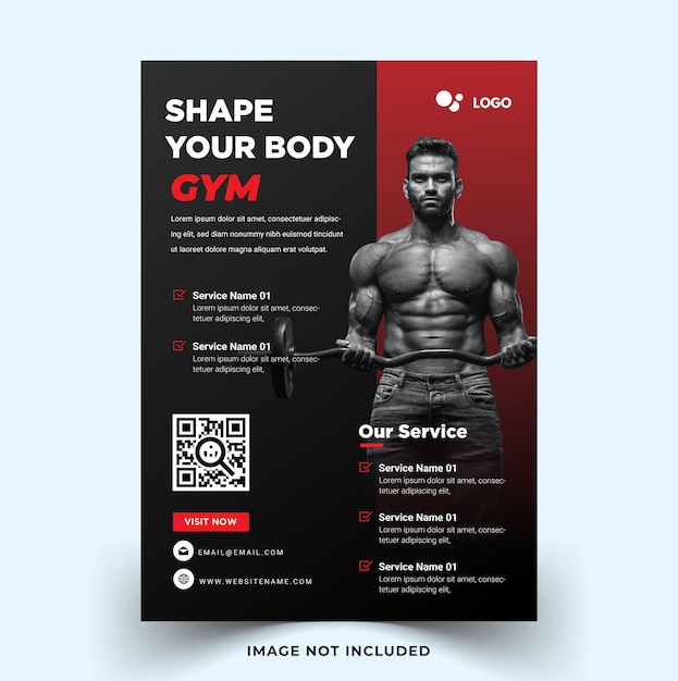 Vector sport flyer template gym fitness