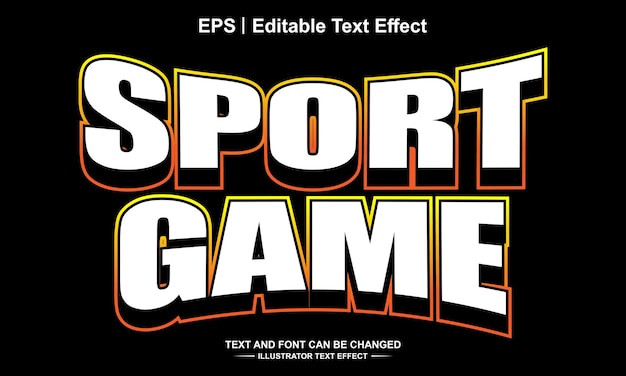 Sport game editable text effect