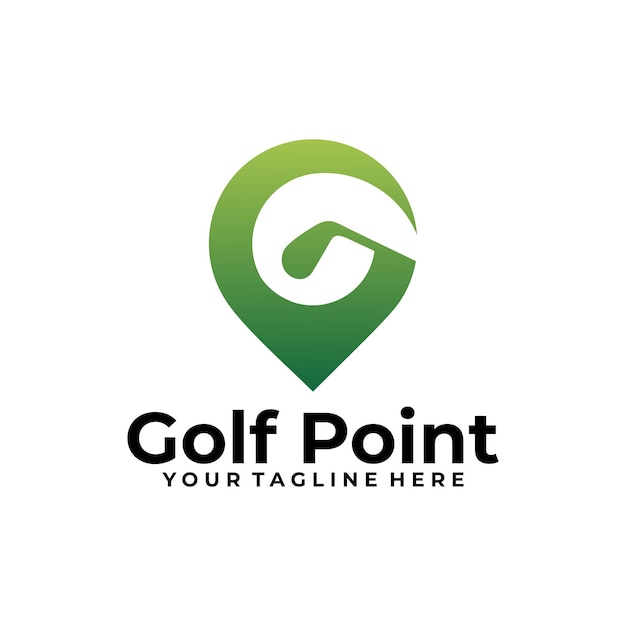 Sport golf design concept point golf logo vector template