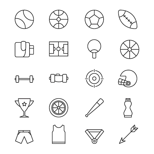 Sport icons in line style design