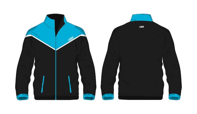 Vector sport jacket blue and black template for design on white background. vector illustration eps 10.