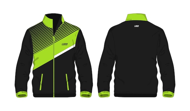 Sport Jacket green and black template for design on white background Vector illustration eps 10