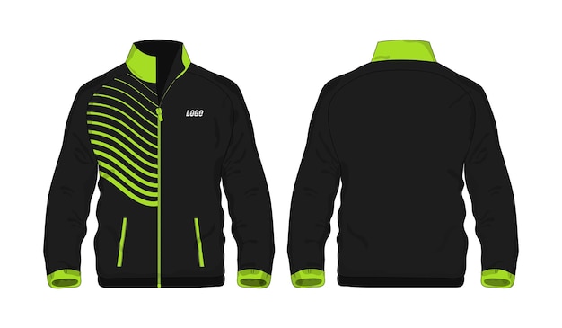 Sport Jacket green and black template for design on white background. Vector illustration eps 10.