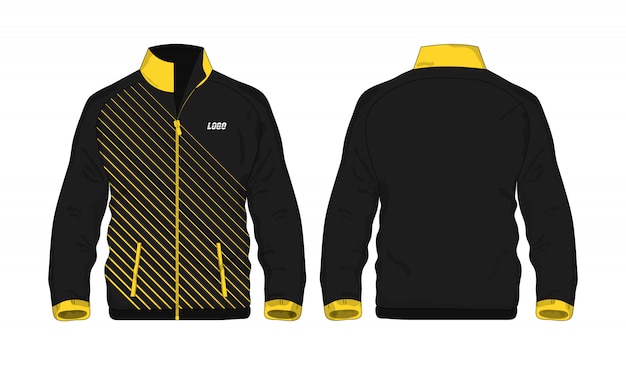 Sport Jacket yellow and black template for design on white background. 