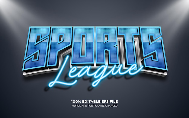 Sport league 3D editable text style effect