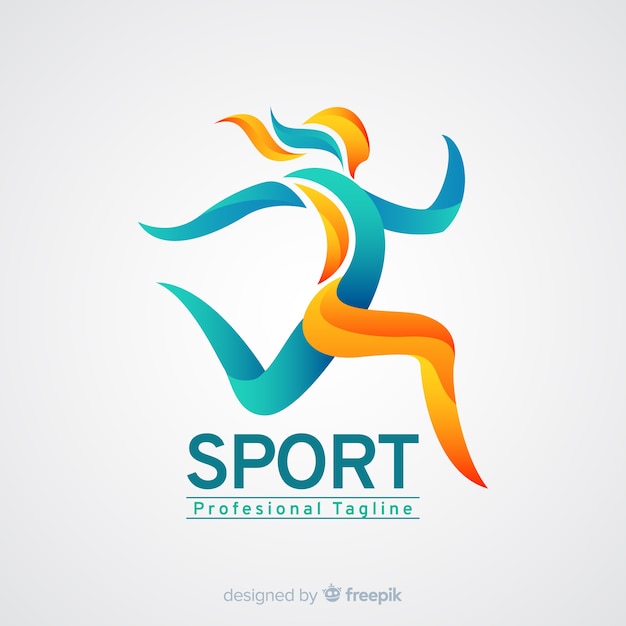 Sport logo template with abstract shapes