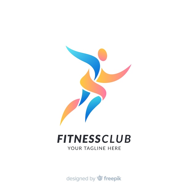 Sport logo template with abstract shapes