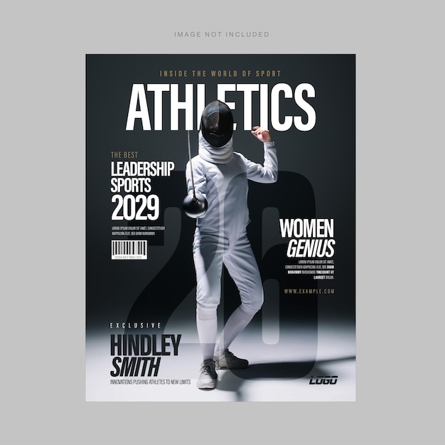 Vector sport magazine cover template elegant athletics book black grey style in vector eps