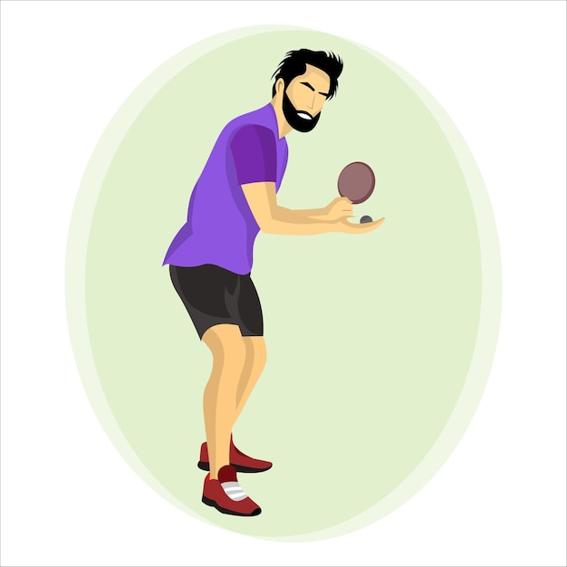 sport man playing table tennis flat vector illustration design